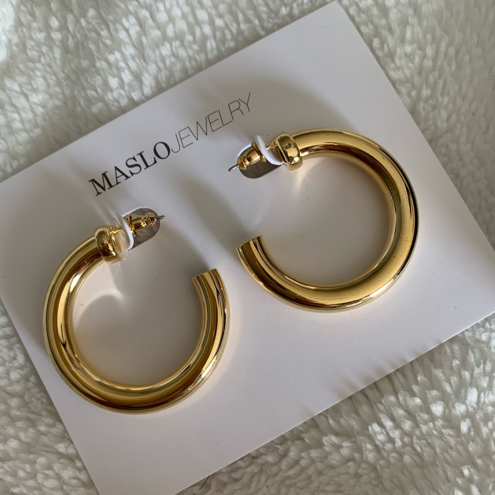 Chunky hoop earrings
